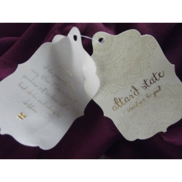 Altar'd State Dress Womens Size Medium Burgundy V-Neck lace up long bell sleeves - Picture 8 of 12